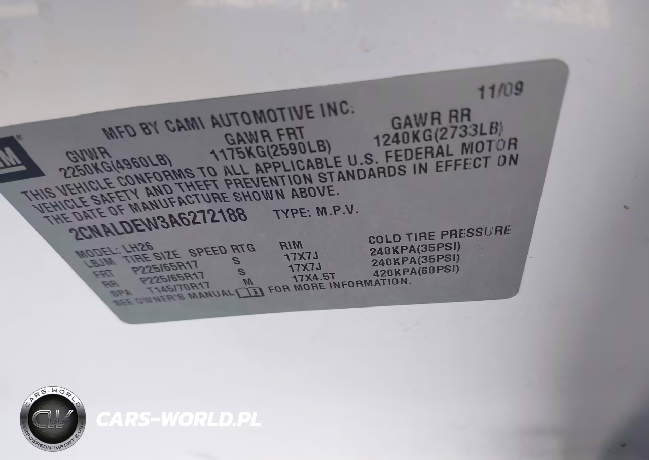 2010 Chevrolet Equinox Lt VIN:2CNALDEW3A6272188 - 9