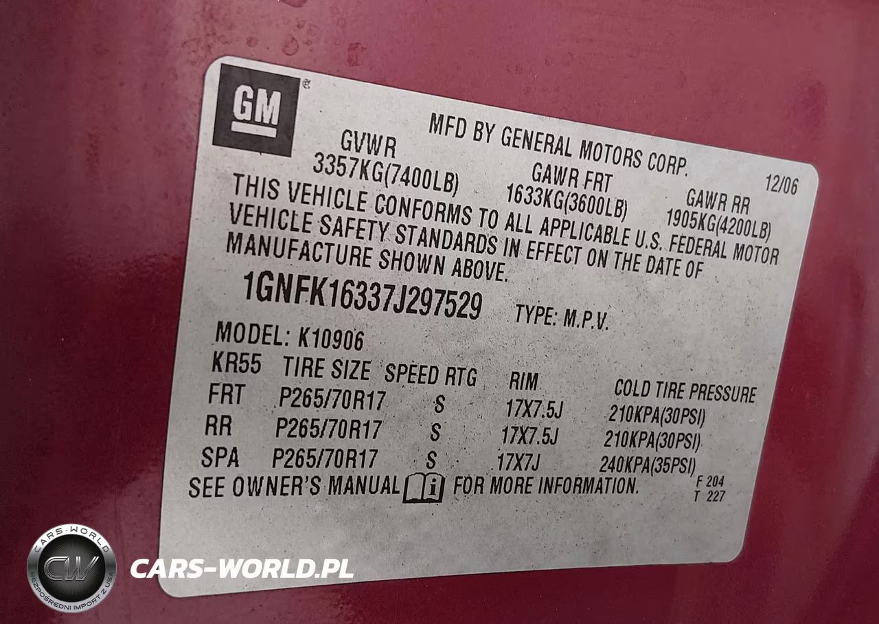 2007 Chevrolet Suburban 1500 Ls VIN:1GNFK16337J297529 - 9