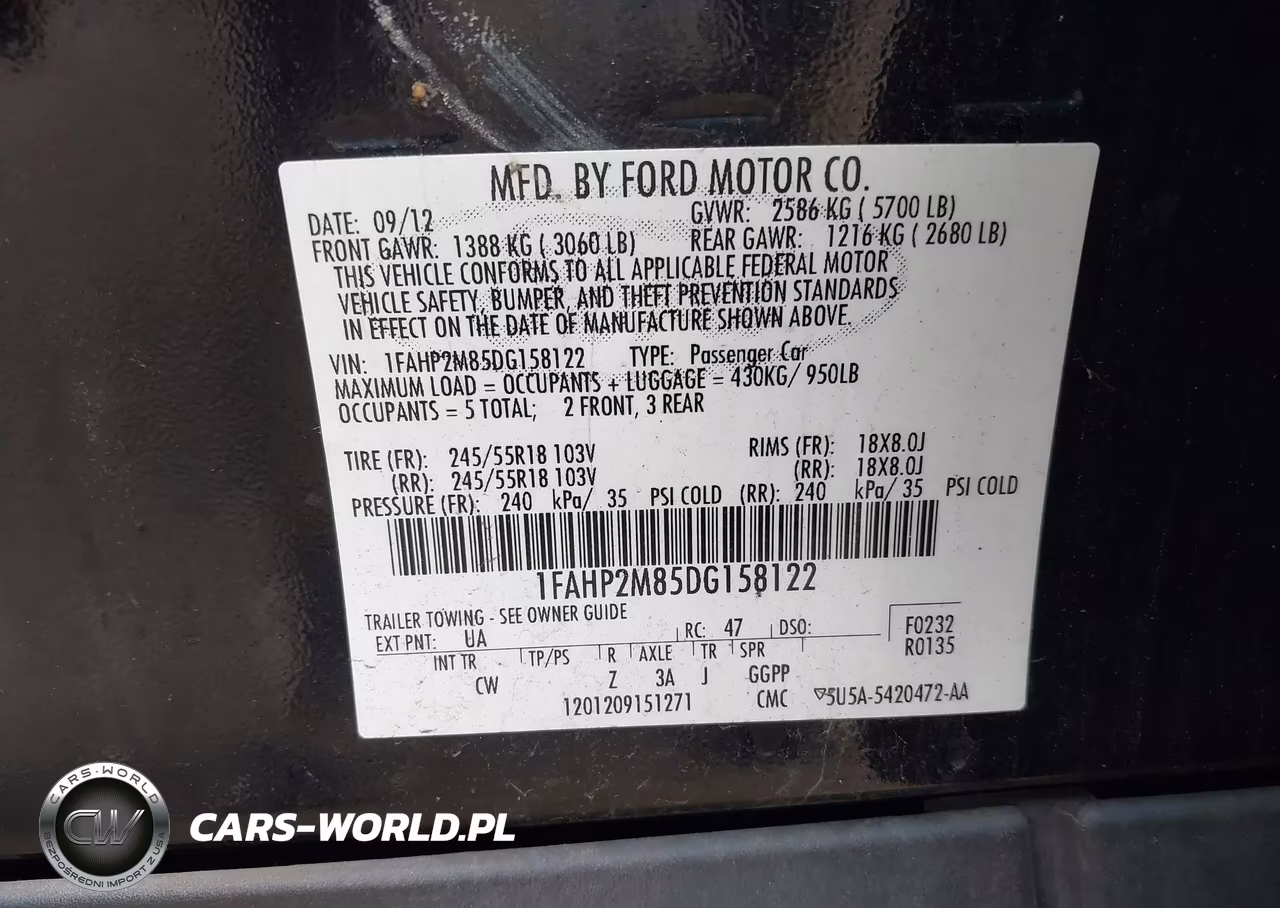 2013 Ford Police Interceptor VIN:1FAHP2M85DG158122 - 9