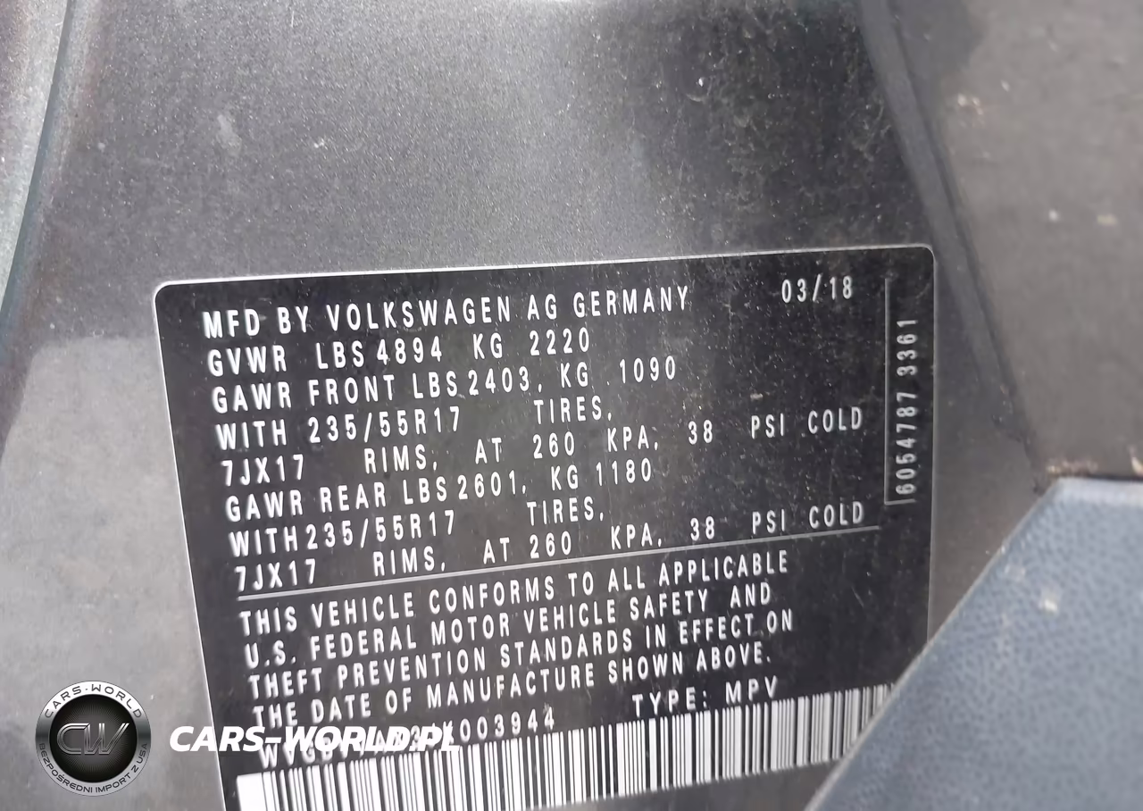 2018 Volkswagen Tiguan Limited 2.0T VIN:WVGBV7AX3JK003944 - 9