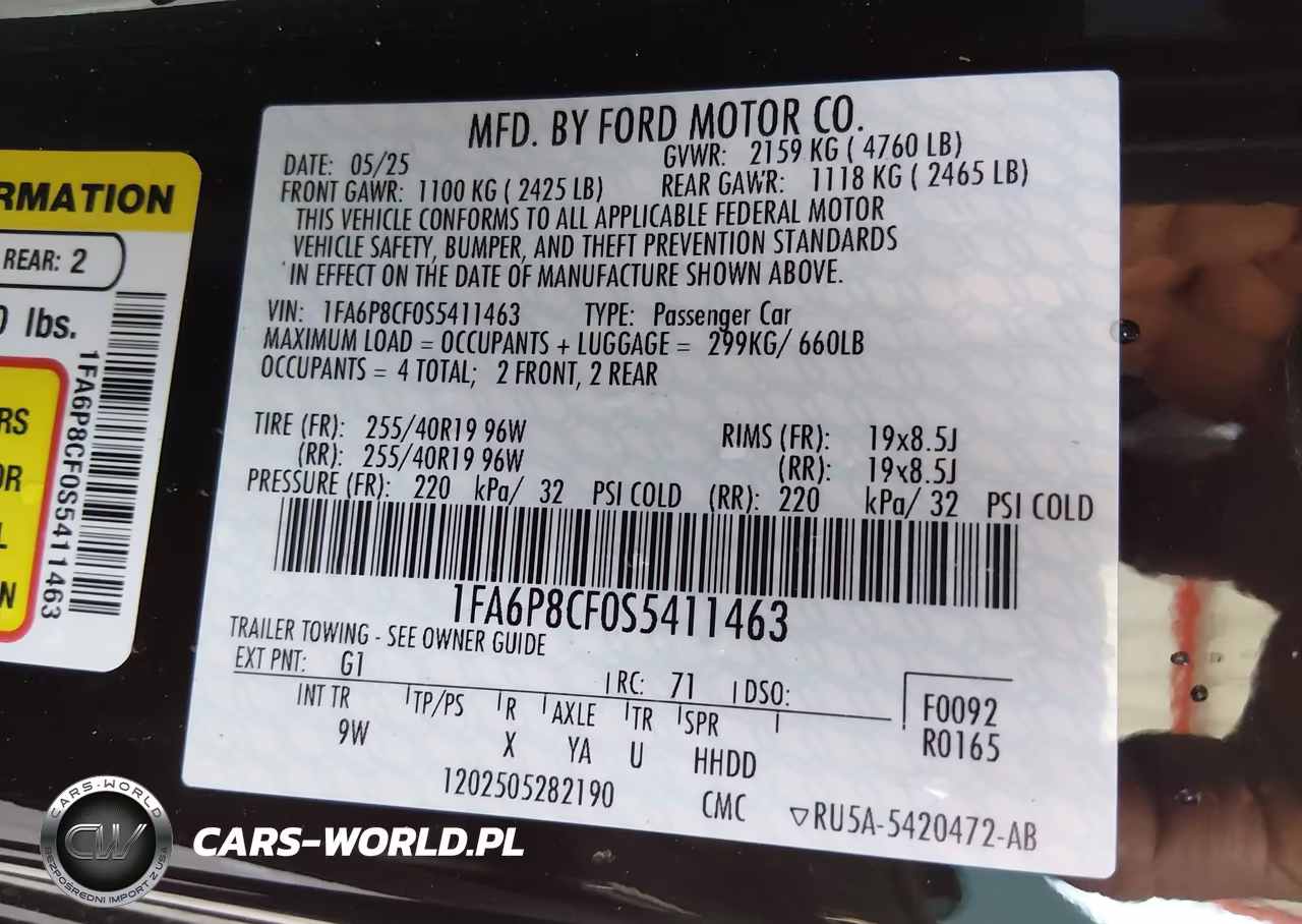 2025 Ford Mustang Gt Premium Fastback VIN:1FA6P8CF0S5411463 - 9
