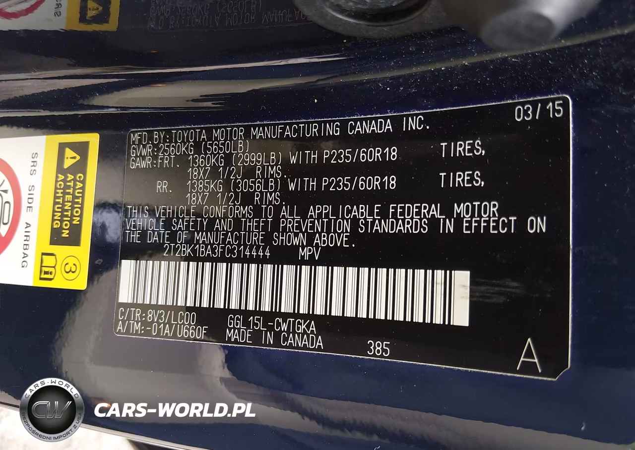 2015 Lexus Rx 350 VIN:2T2BK1BA3FC314444 - 9