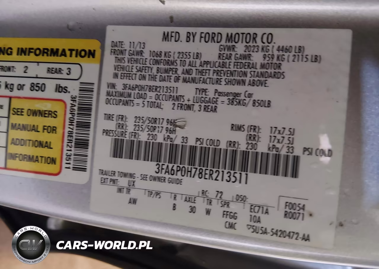 2014 Ford Fusion Se VIN:3FA6P0H78ER213511 - 9