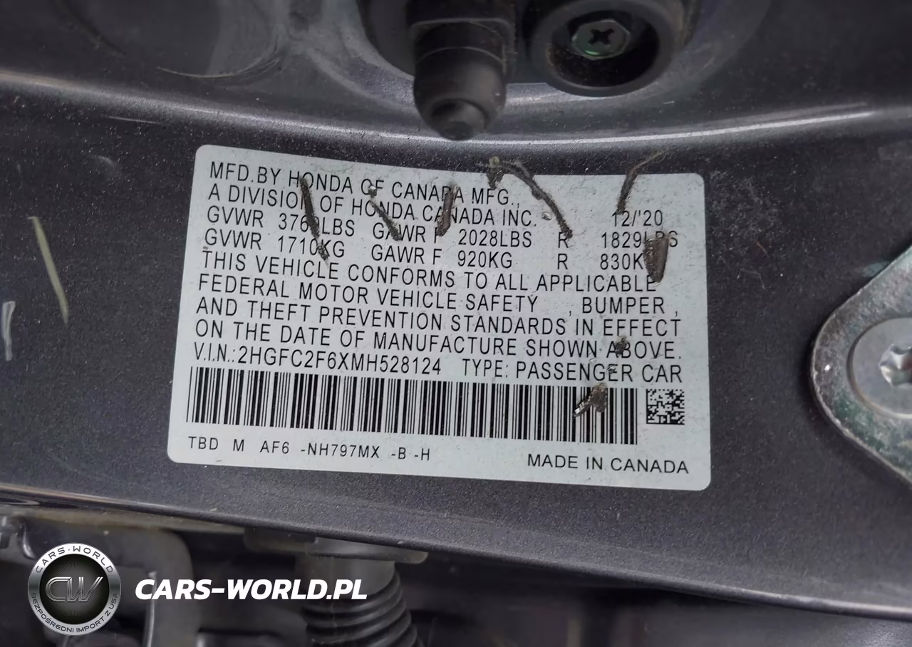 2021 Honda Civic Lx VIN:2HGFC2F6XMH528124 - 9