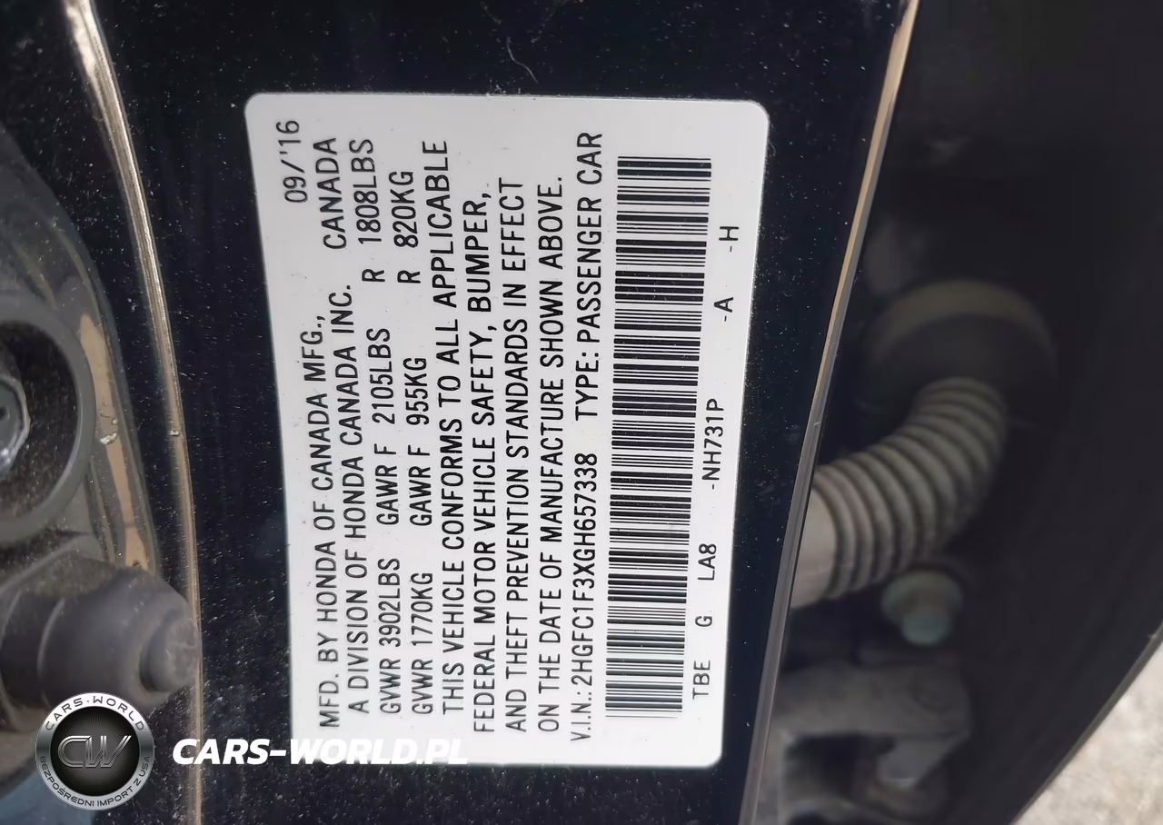 2016 Honda Civic Ex-T VIN:2HGFC1F3XGH657338 - 9