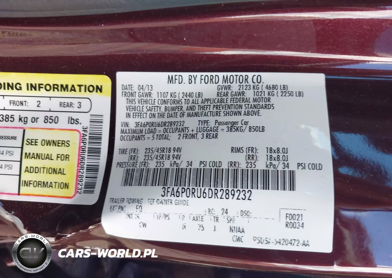 2013 Ford Fusion Hybrid Titanium VIN:3FA6P0RU6DR289232 - 9