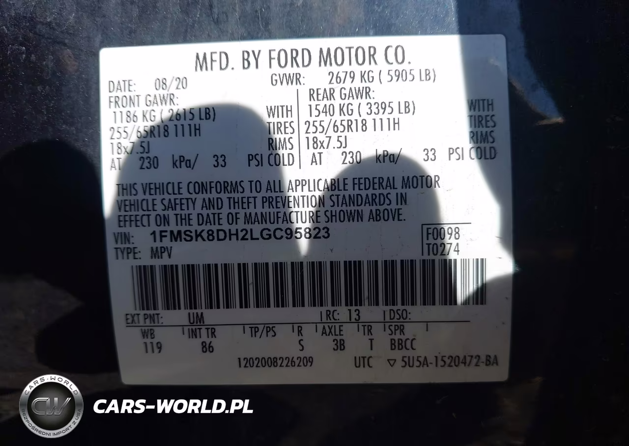 2020 Ford Explorer Xlt VIN:1FMSK8DH2LGC95823 - 9