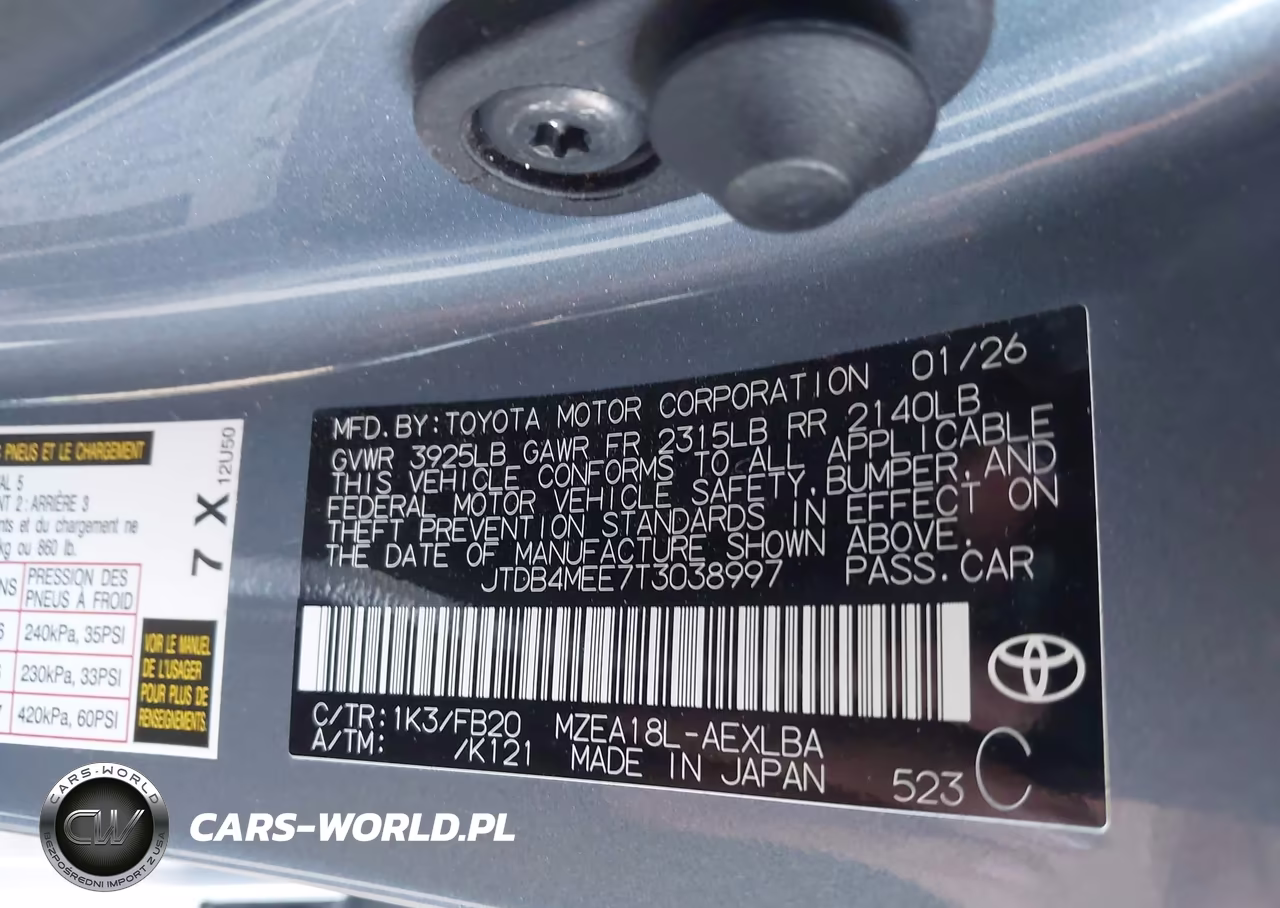 2026 Toyota Corolla Le VIN:JTDB4MEE7T3038997 - 9