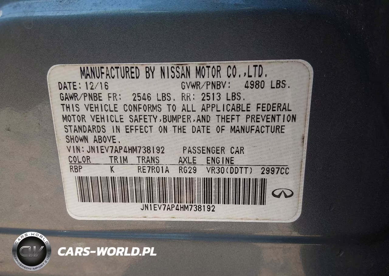 2017 Infiniti Q50 3.0T Premium VIN:JN1EV7AP4HM738192 - 9