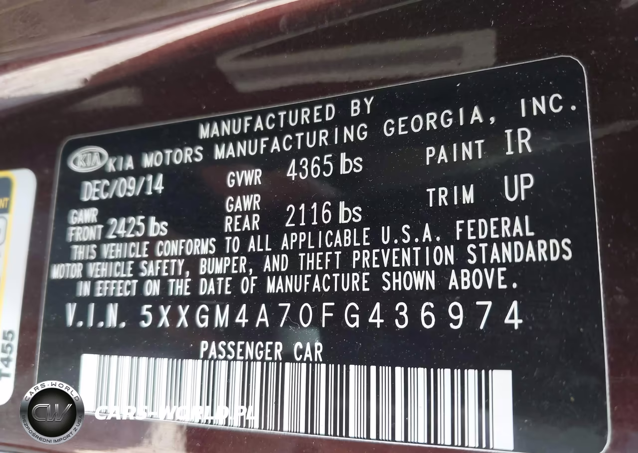 2015 Kia Optima Lx VIN:5XXGM4A70FG436974 - 9