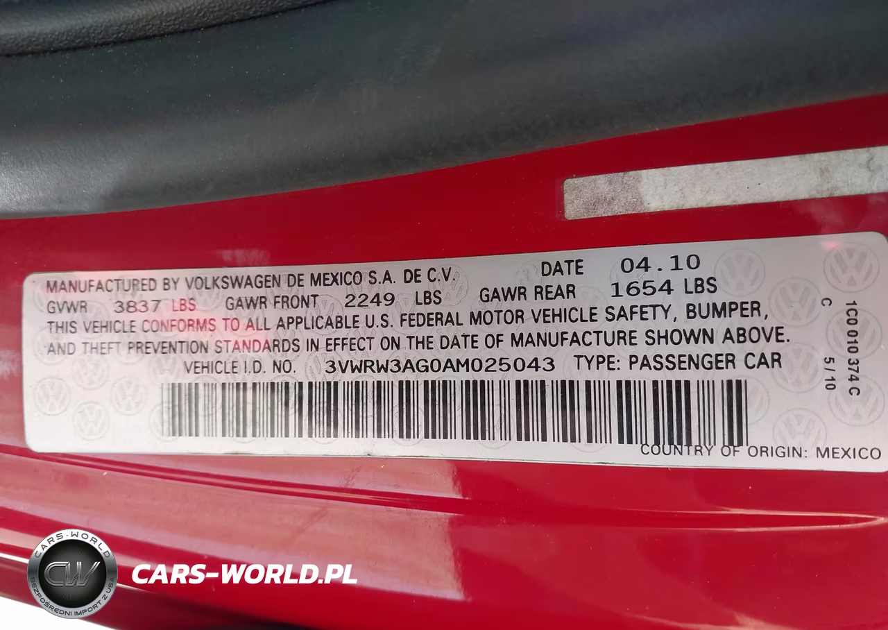 2010 Volkswagen New Beetle 2.5L VIN:3VWRW3AG0AM025043 - 9