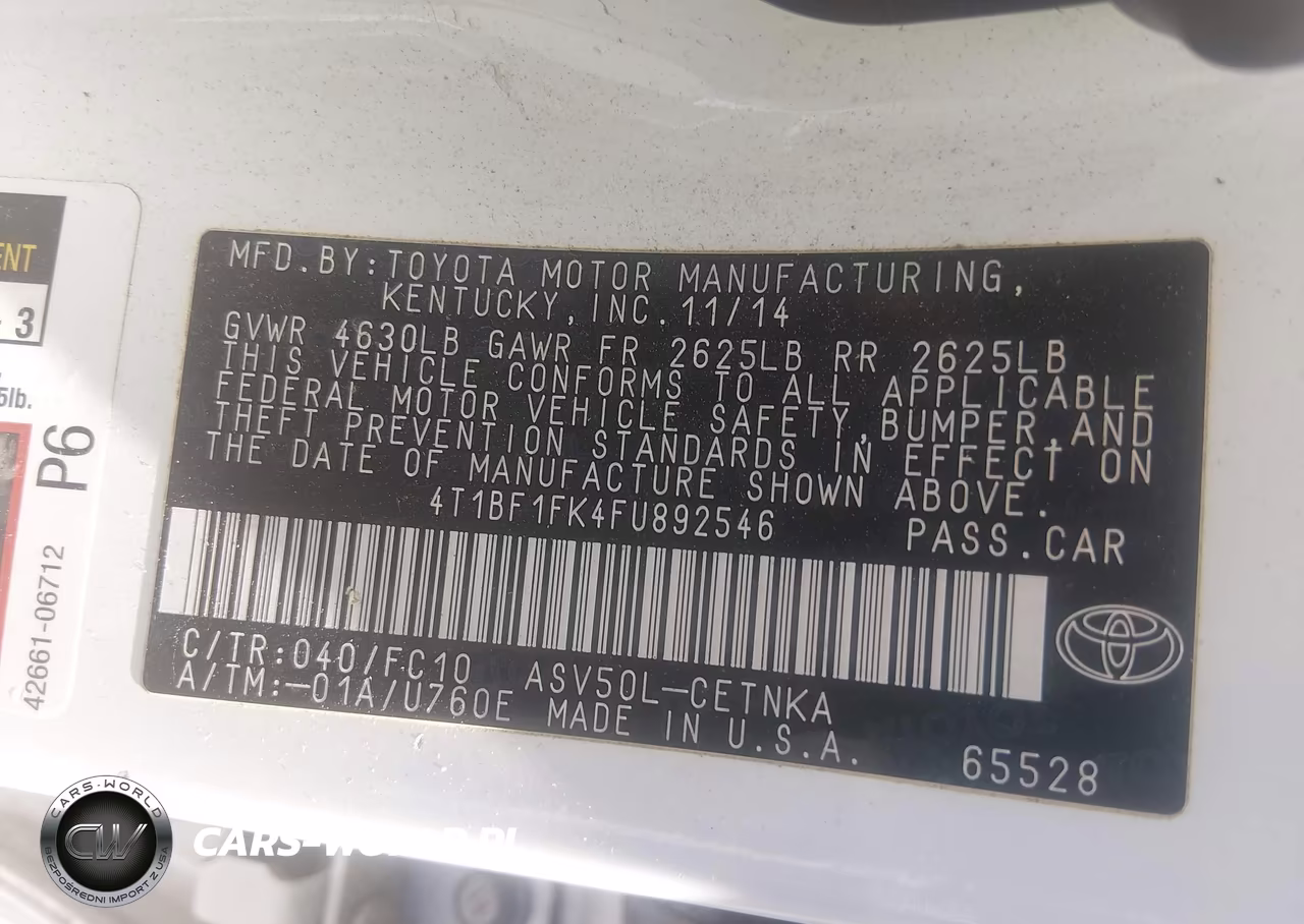 2015 Toyota Camry Le VIN:4T1BF1FK4FU892546 - 9