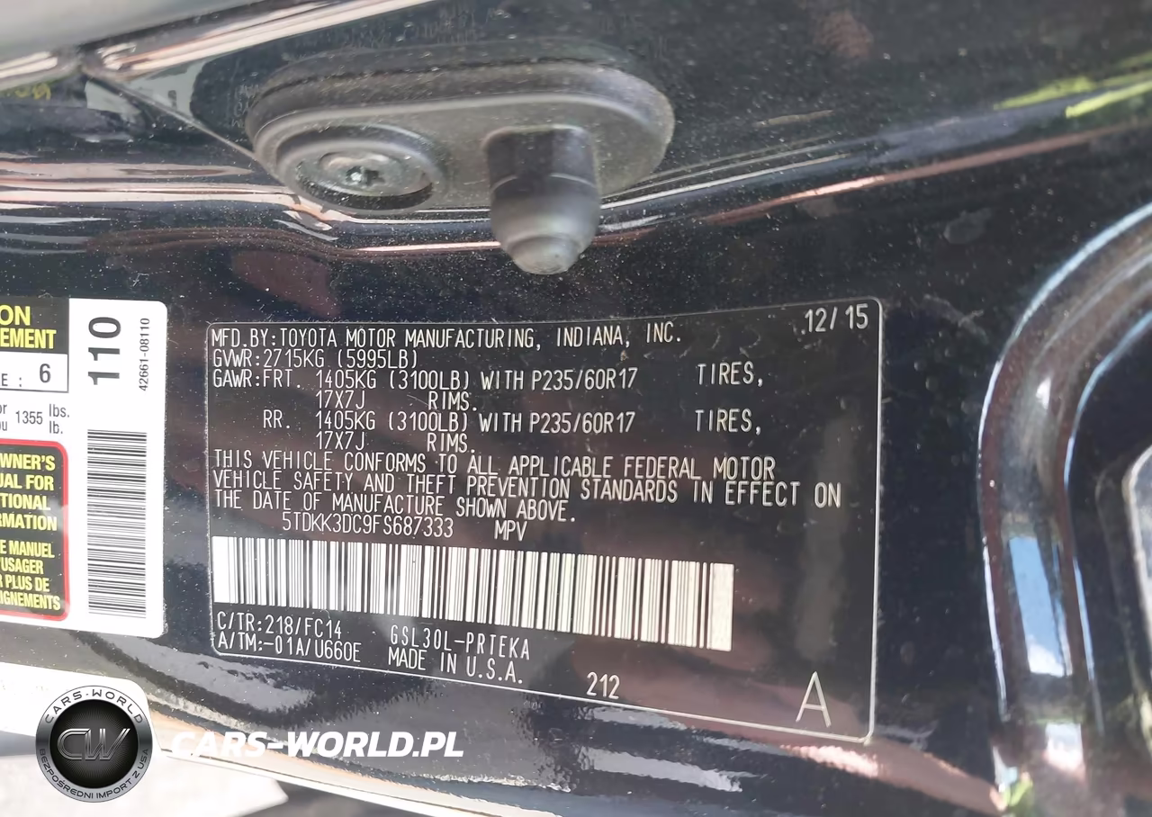 2015 Toyota Sienna Le 8 Passenger VIN:5TDKK3DC9FS687333 - 9