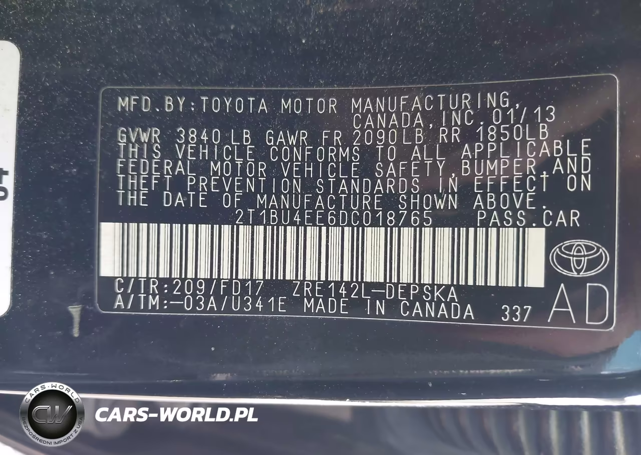 2013 Toyota Corolla S VIN:2T1BU4EE6DC018765 - 9