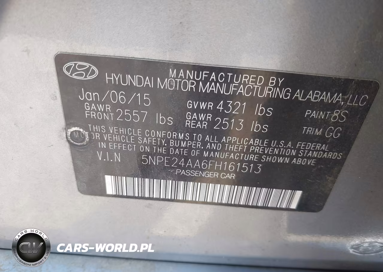 2015 Hyundai Sonata Eco VIN:5NPE24AA6FH161513 - 9