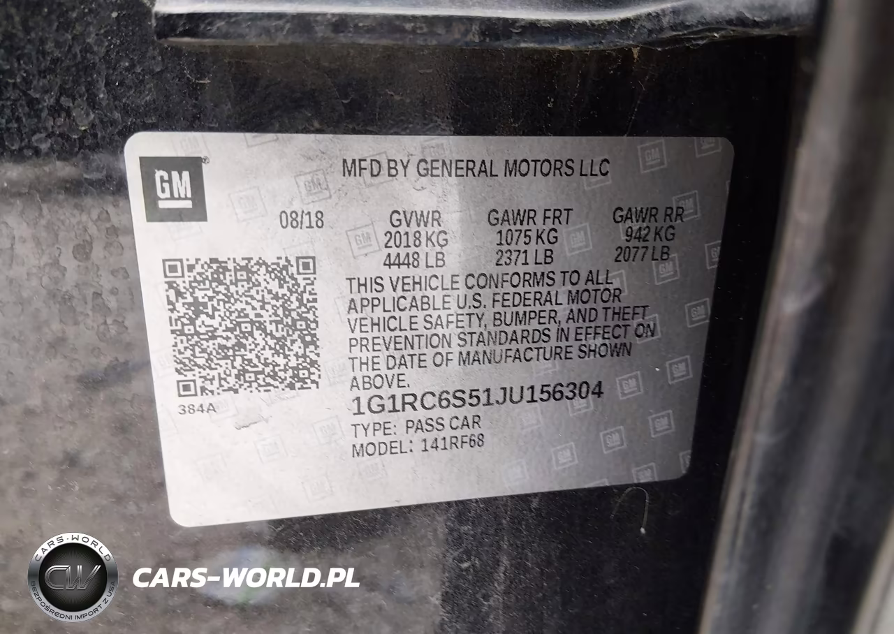 2018 Chevrolet Volt Lt VIN:1G1RC6S51JU156304 - 9