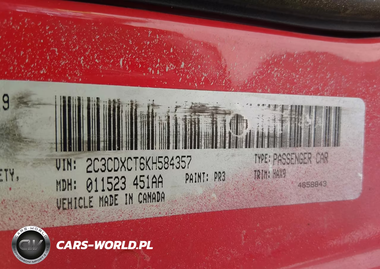 2019 Dodge Charger R-T Rwd VIN:2C3CDXCT6KH584357 - 9