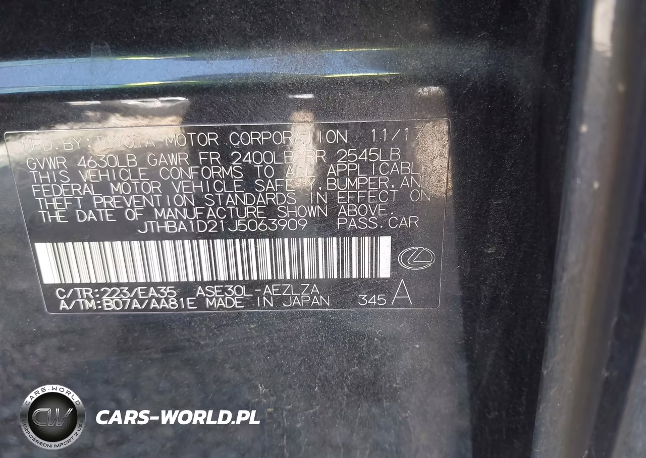 2018 Lexus Is 300 VIN:JTHBA1D21J5063909 - 9