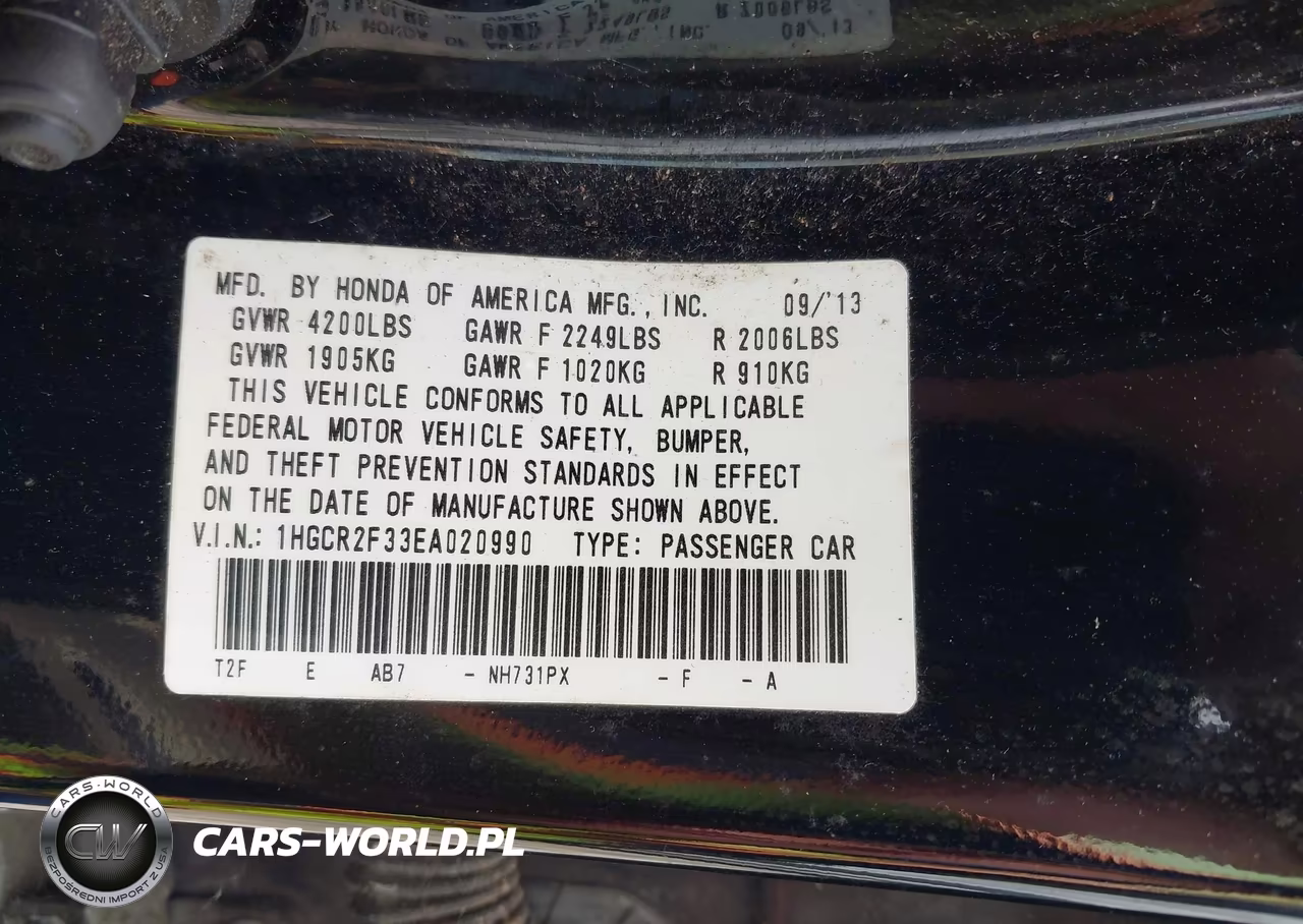 2014 Honda Accord Lx VIN:1HGCR2F33EA020990 - 9