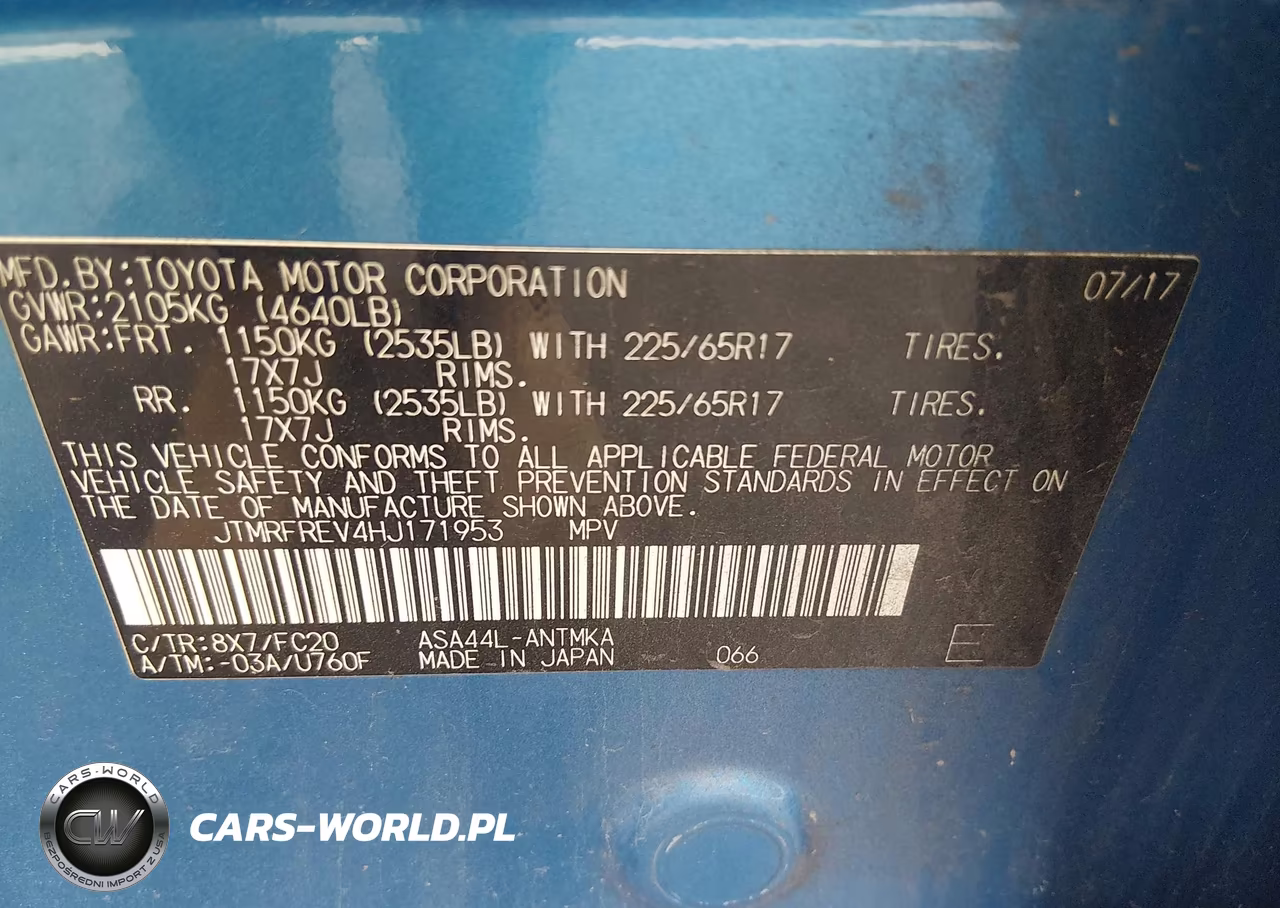 2017 Toyota Rav4 Xle VIN:JTMRFREV4HJ171953 - 9