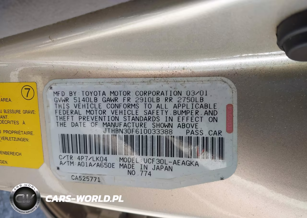 2001 Lexus Ls 430 VIN:JTHBN30F610033388 - 9