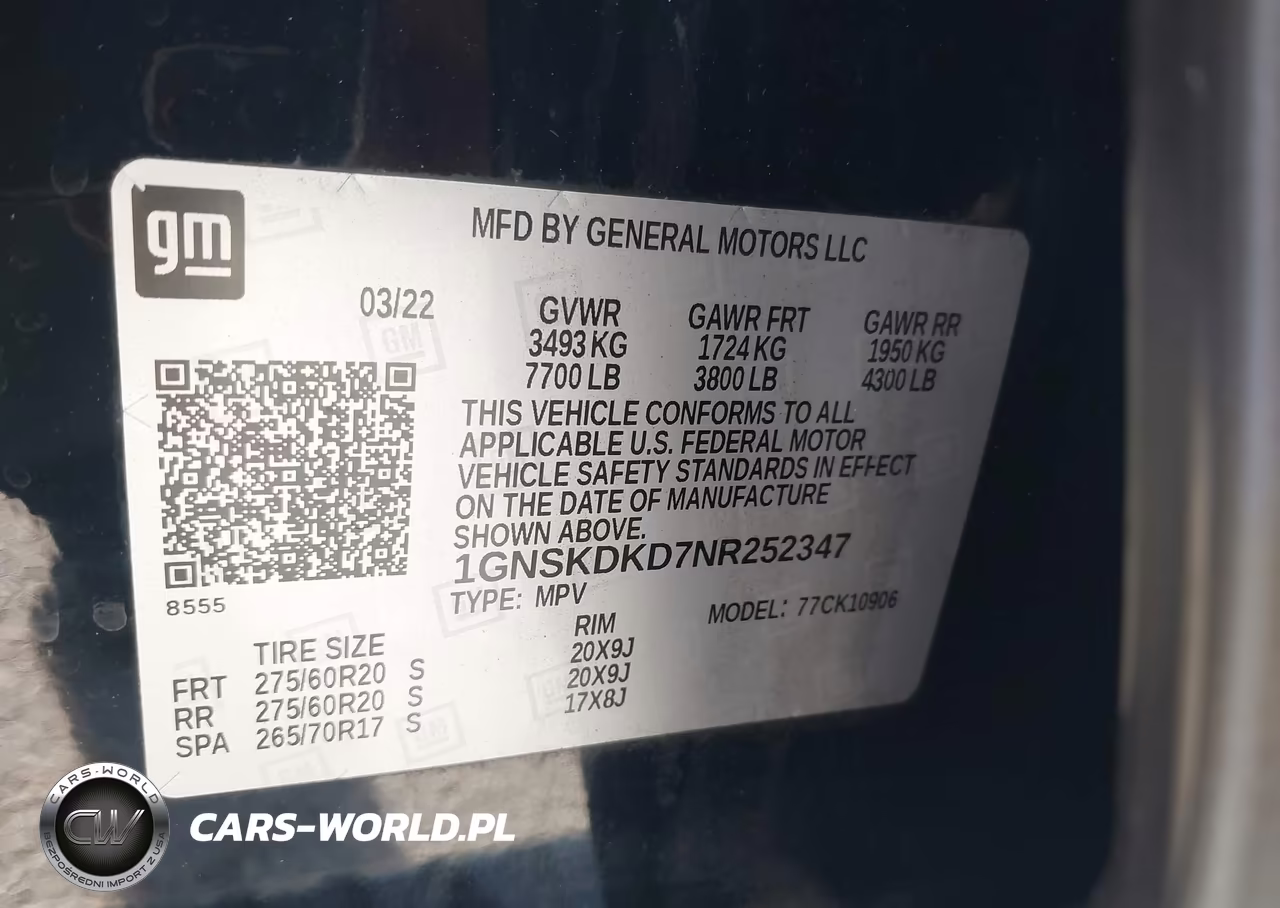 2022 Chevrolet Suburban 4Wd Z71 VIN:1GNSKDKD7NR252347 - 9