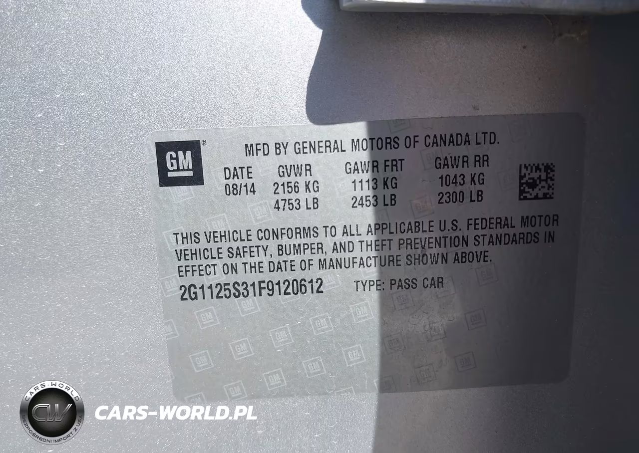 2015 Chevrolet Impala 2Lt VIN:2G1125S31F9120612 - 9