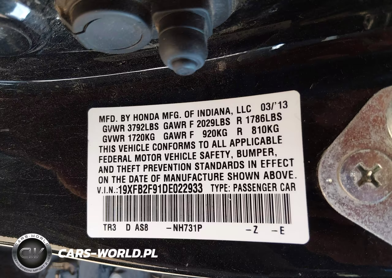 2013 Honda Civic Ex-L VIN:19XFB2F91DE022933 - 9