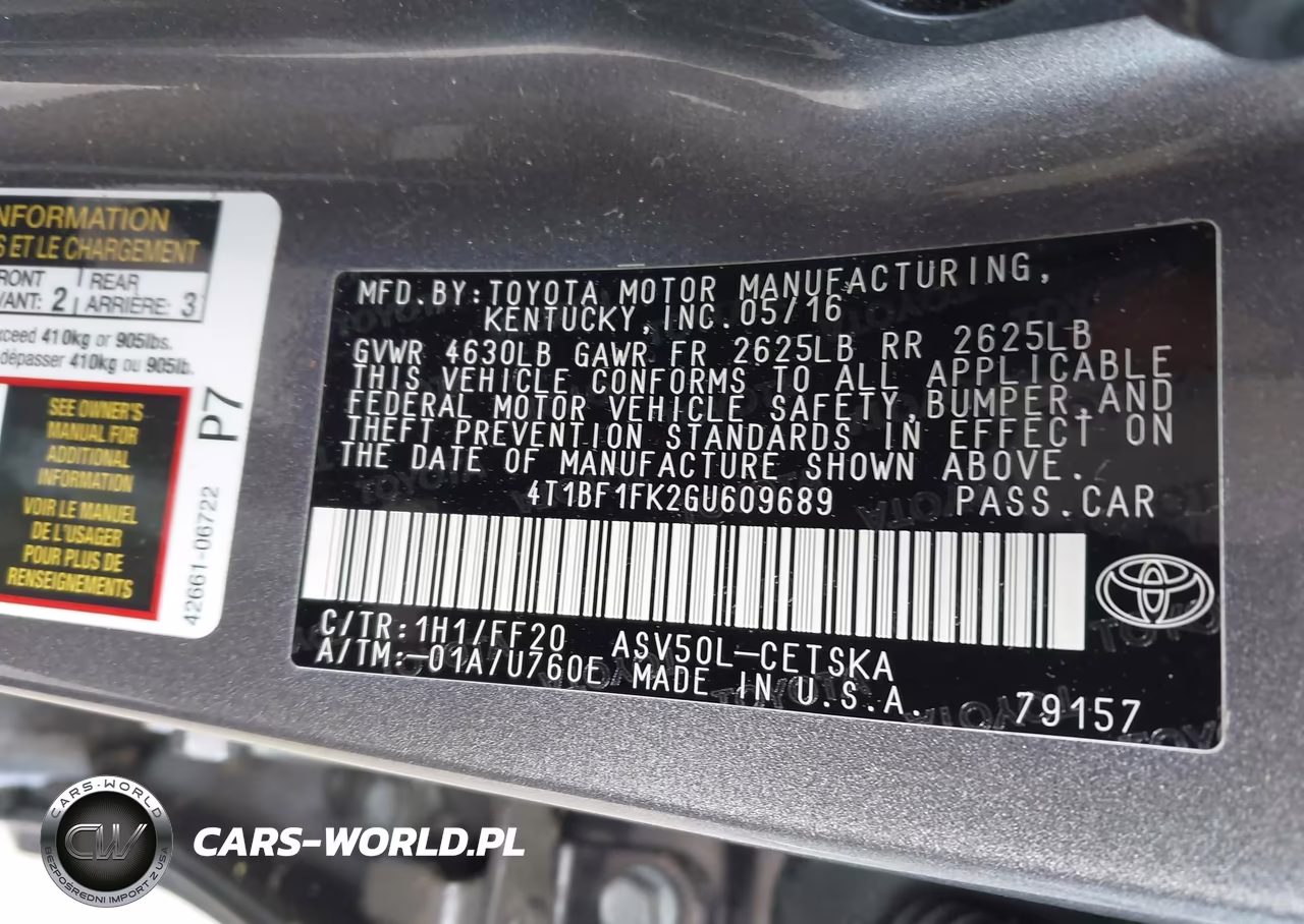 2016 Toyota Camry Se VIN:4T1BF1FK2GU609689 - 9