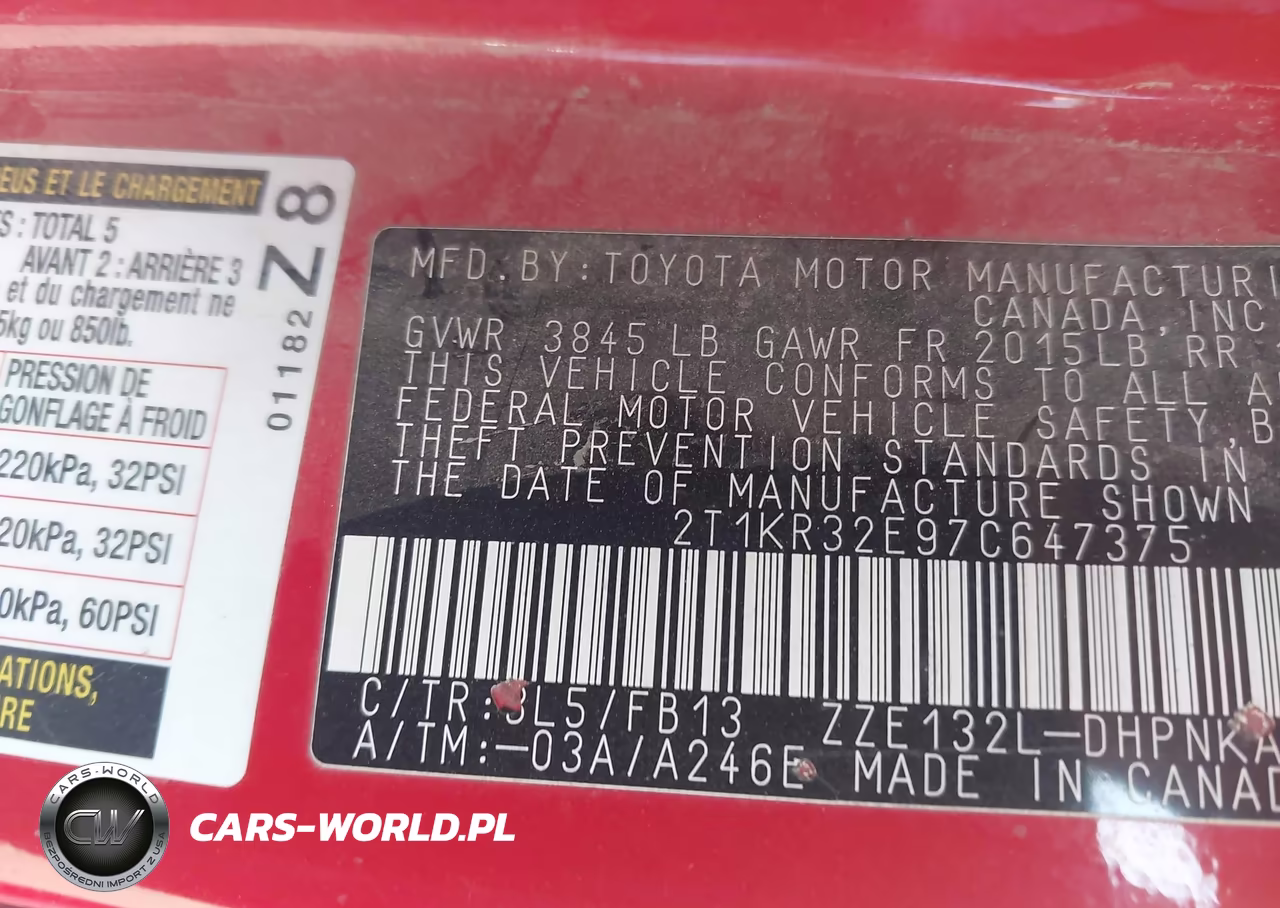 2007 Toyota Matrix Xr VIN:2T1KR32E97C647375 - 9