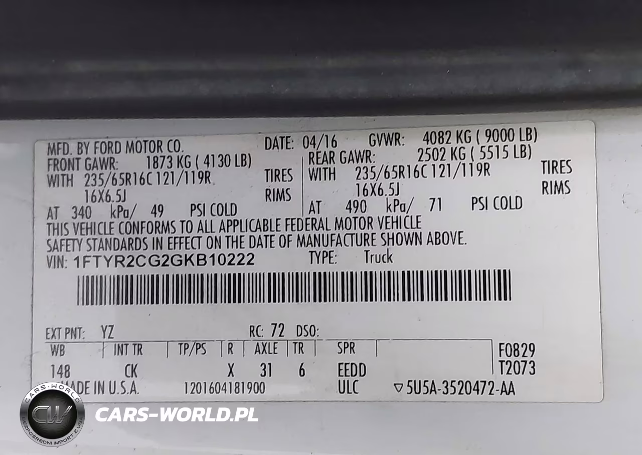 2016 Ford Transit-250 VIN:1FTYR2CG2GKB10222 - 9