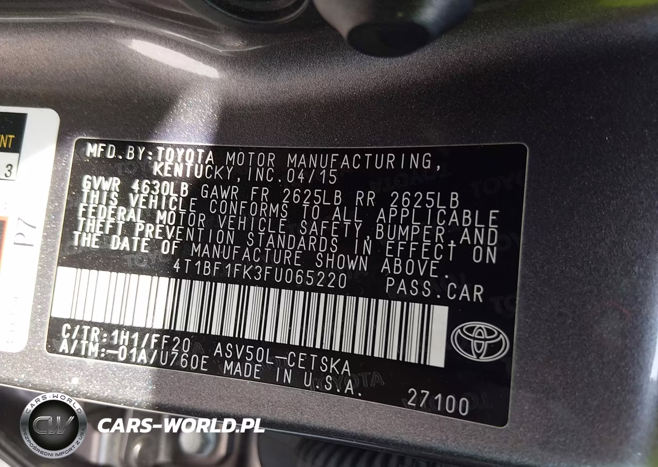 2015 Toyota Camry Se VIN:4T1BF1FK3FU065220 - 9