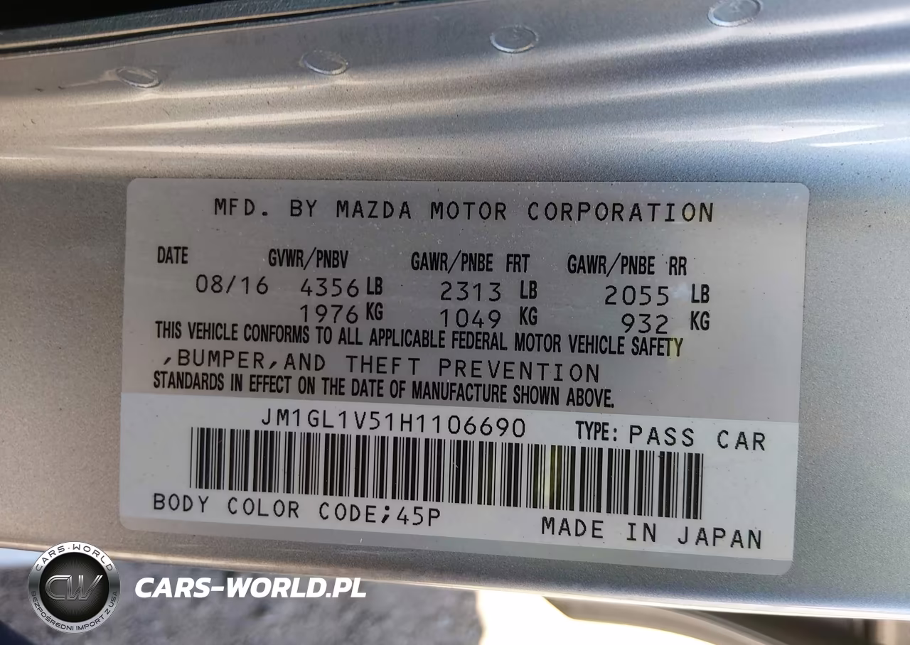 2017 Mazda Mazda6 Touring VIN:JM1GL1V51H1106690 - 9
