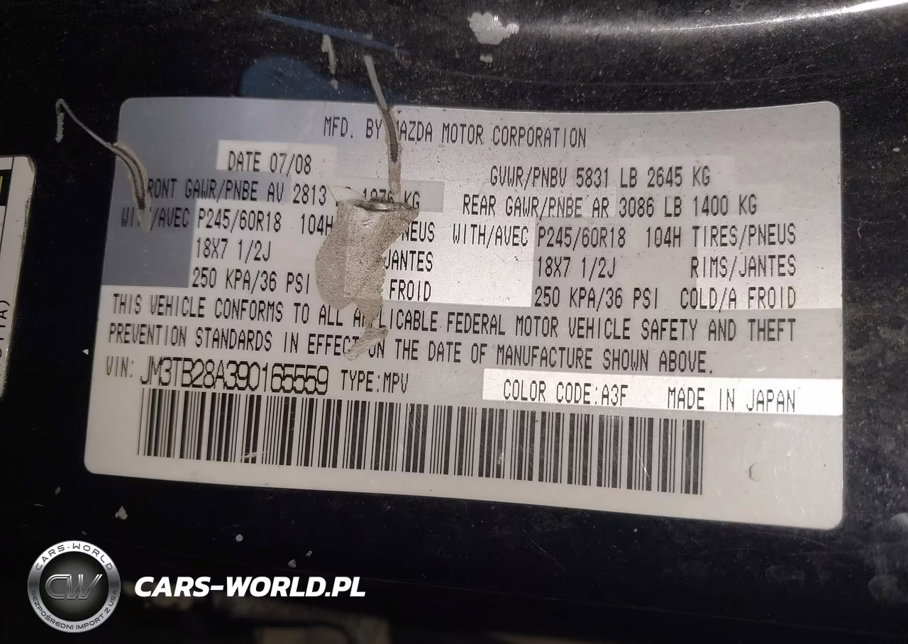2009 Mazda Cx-9 Touring VIN:JM3TB28A390165559 - 9