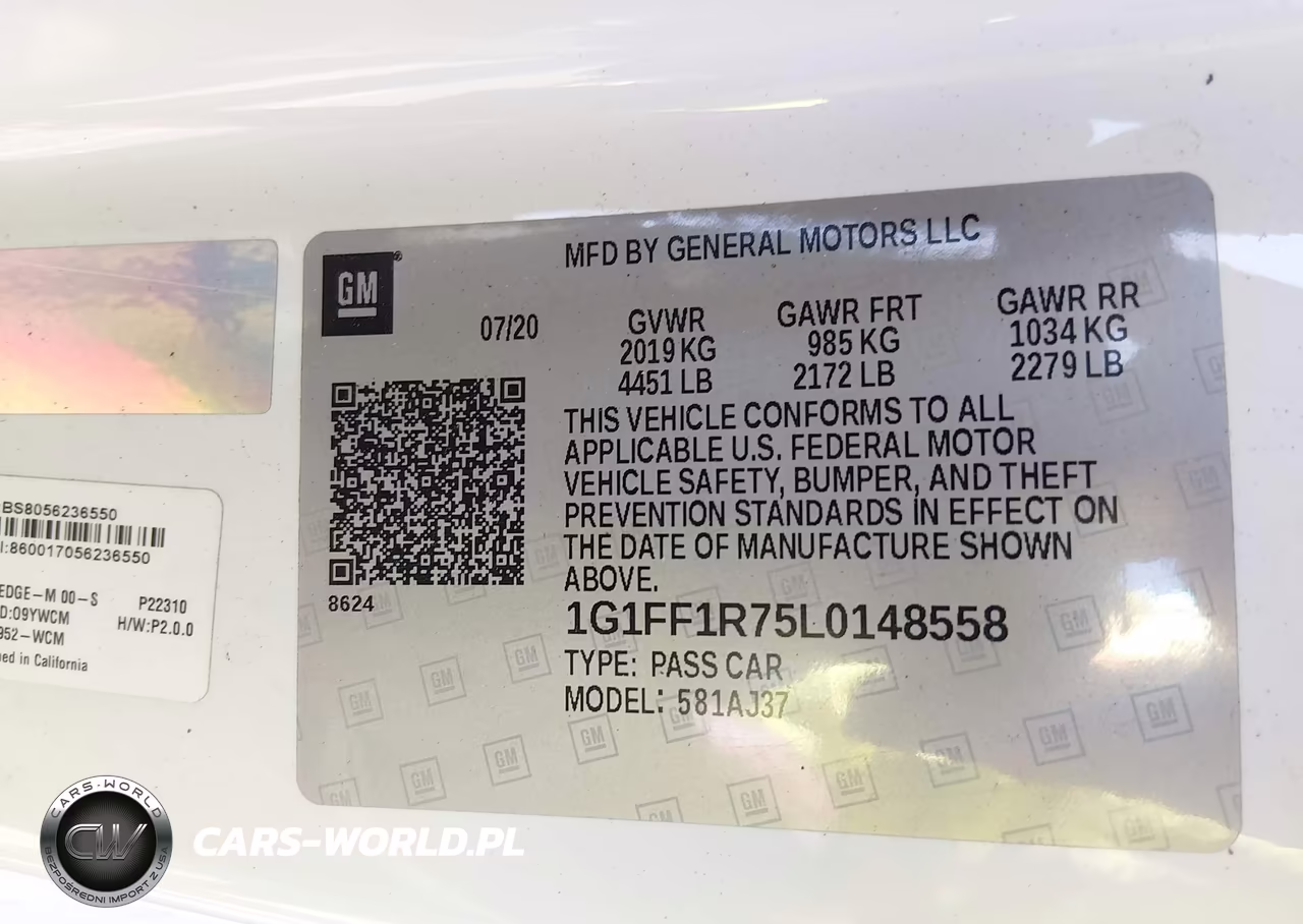 2020 Chevrolet Camaro Rwd Lt1 VIN:1G1FF1R75L0148558 - 9