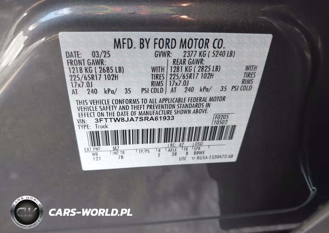 2025 Ford Maverick Xlt VIN:3FTTW8JA7SRA61933 - 9
