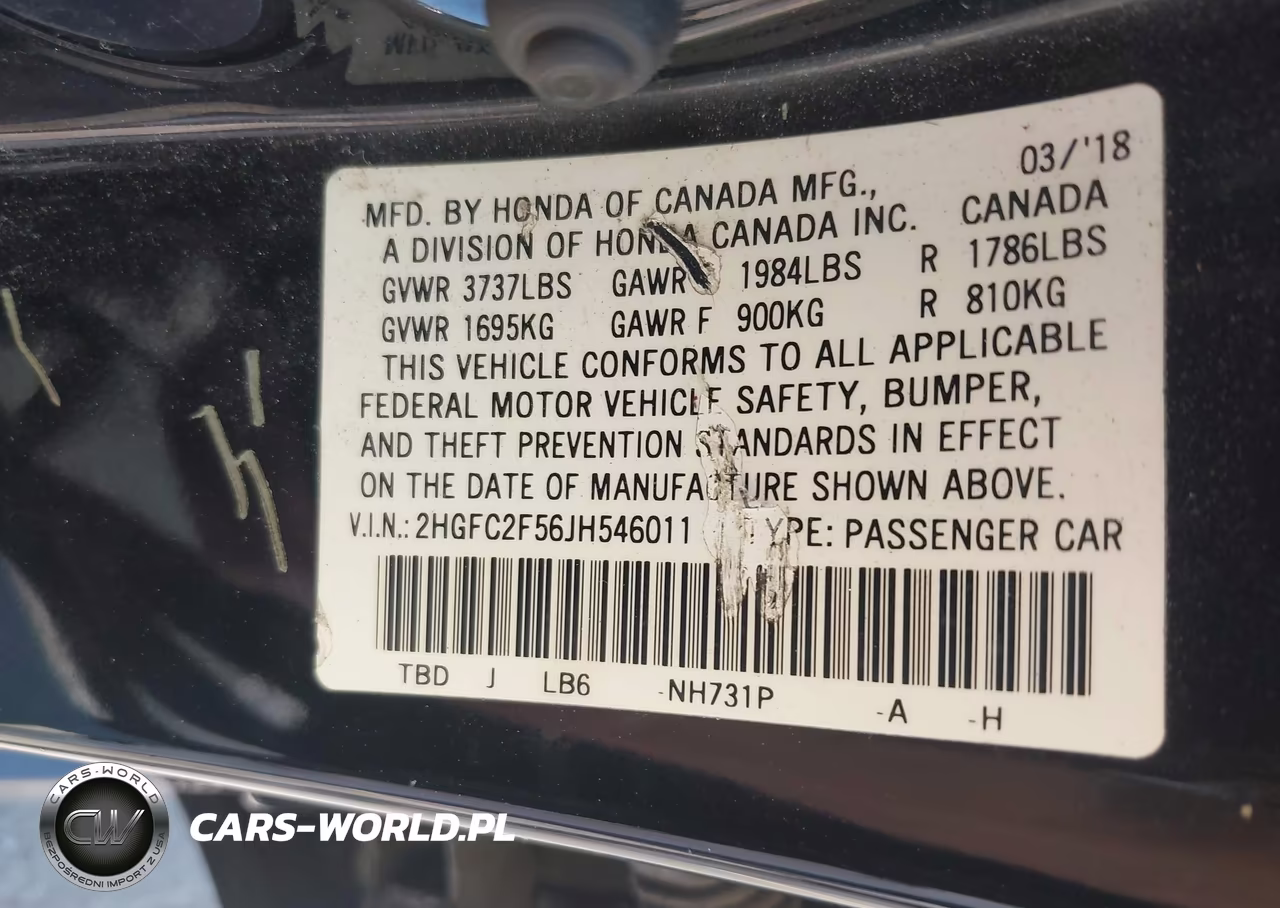 2018 Honda Civic Lx VIN:2HGFC2F56JH546011 - 9