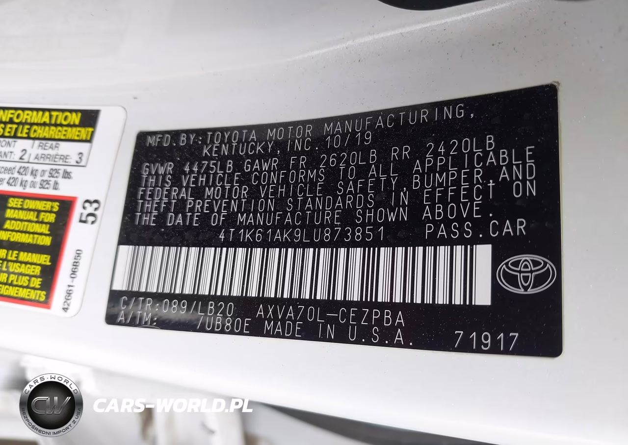 2020 Toyota Camry Xse VIN:4T1K61AK9LU873851 - 9