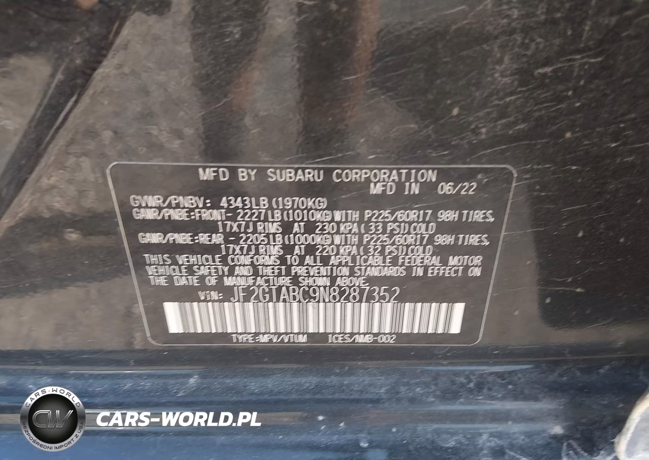 2022 Subaru Crosstrek VIN:JF2GTABC9N8287352 - 9