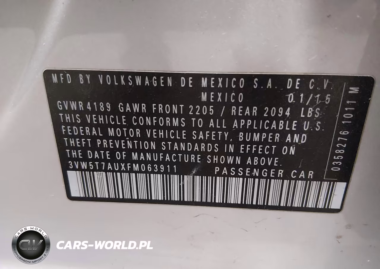 2015 Volkswagen Golf Gti 2.0T Se 4-Door VIN:3VW5T7AUXFM063911 - 9