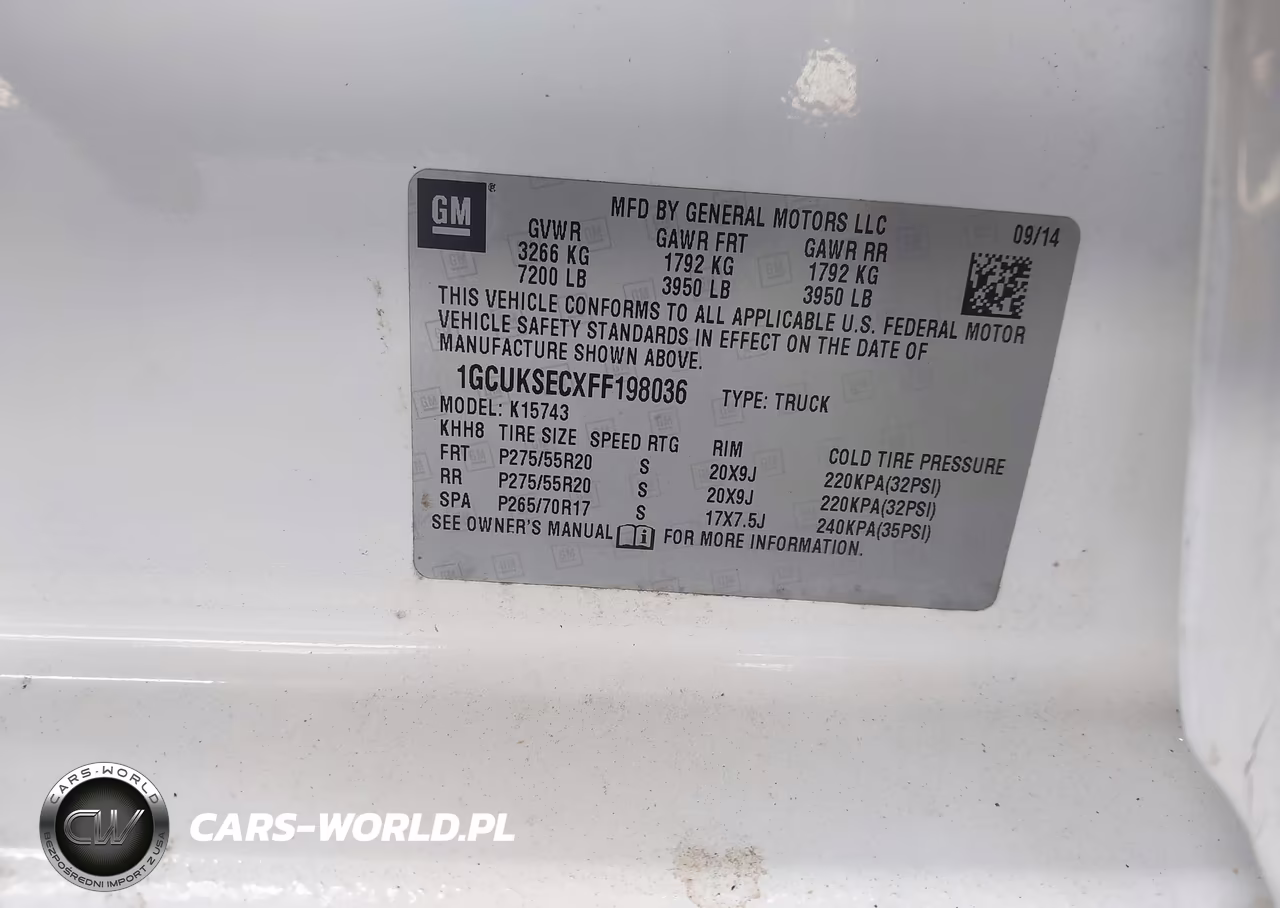 2015 Chevrolet Silverado 1500 1Lz VIN:1GCUKSECXFF198036 - 9