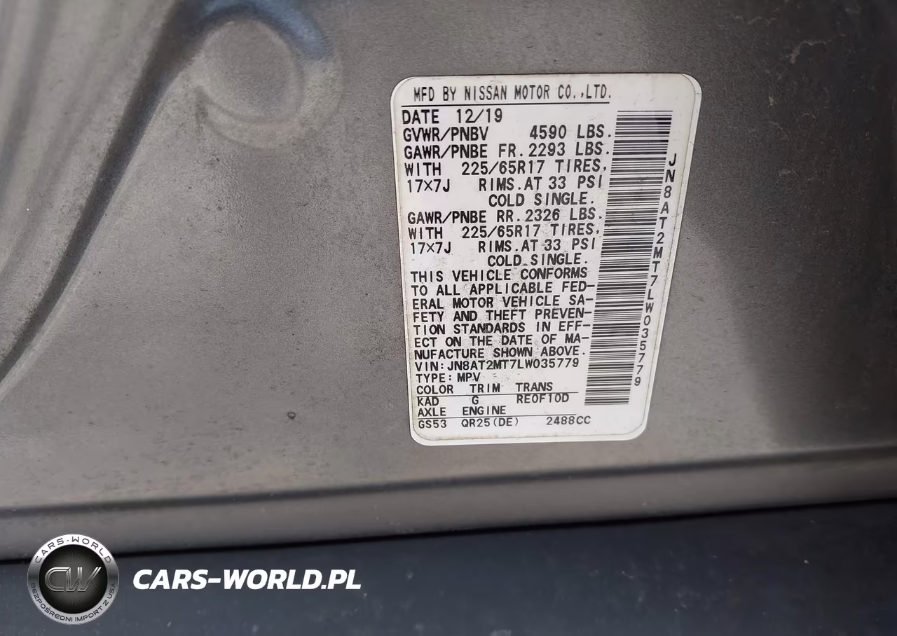2020 Nissan Rogue S Fwd VIN:JN8AT2MT7LW035779 - 9