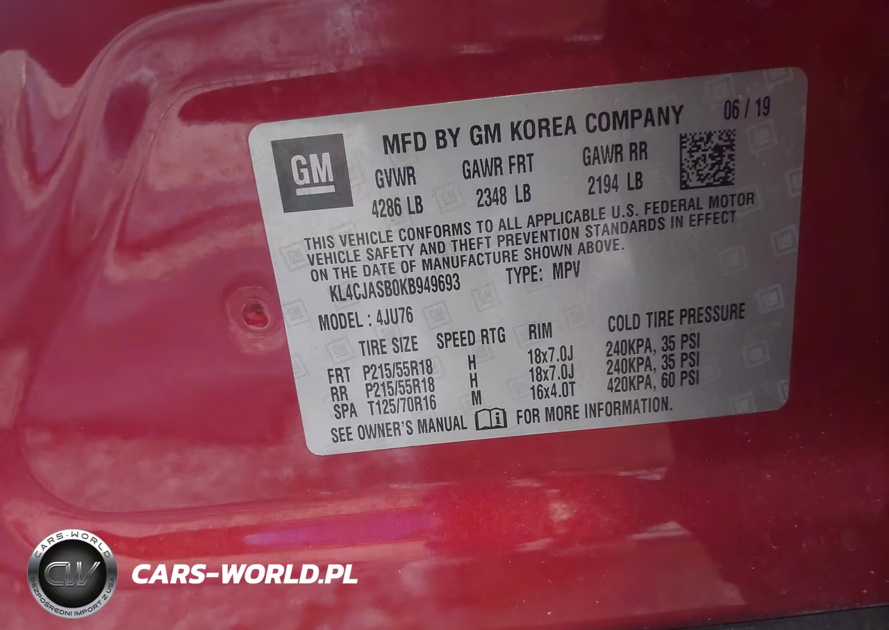 2019 Buick Encore Fwd Preferred VIN:KL4CJASB0KB949693 - 9