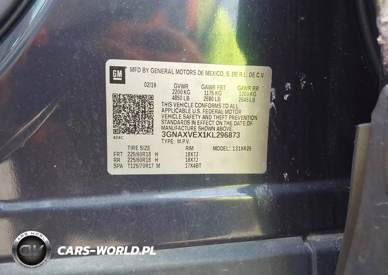 2019 Chevrolet Equinox Lt VIN:3GNAXVEX1KL296873 - 9