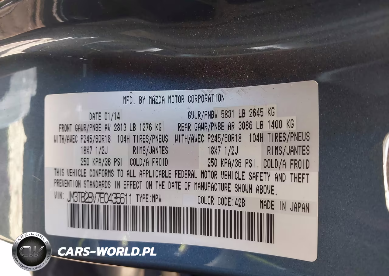 2014 Mazda Cx-9 Sport VIN:JM3TB2BV7E0435611 - 9