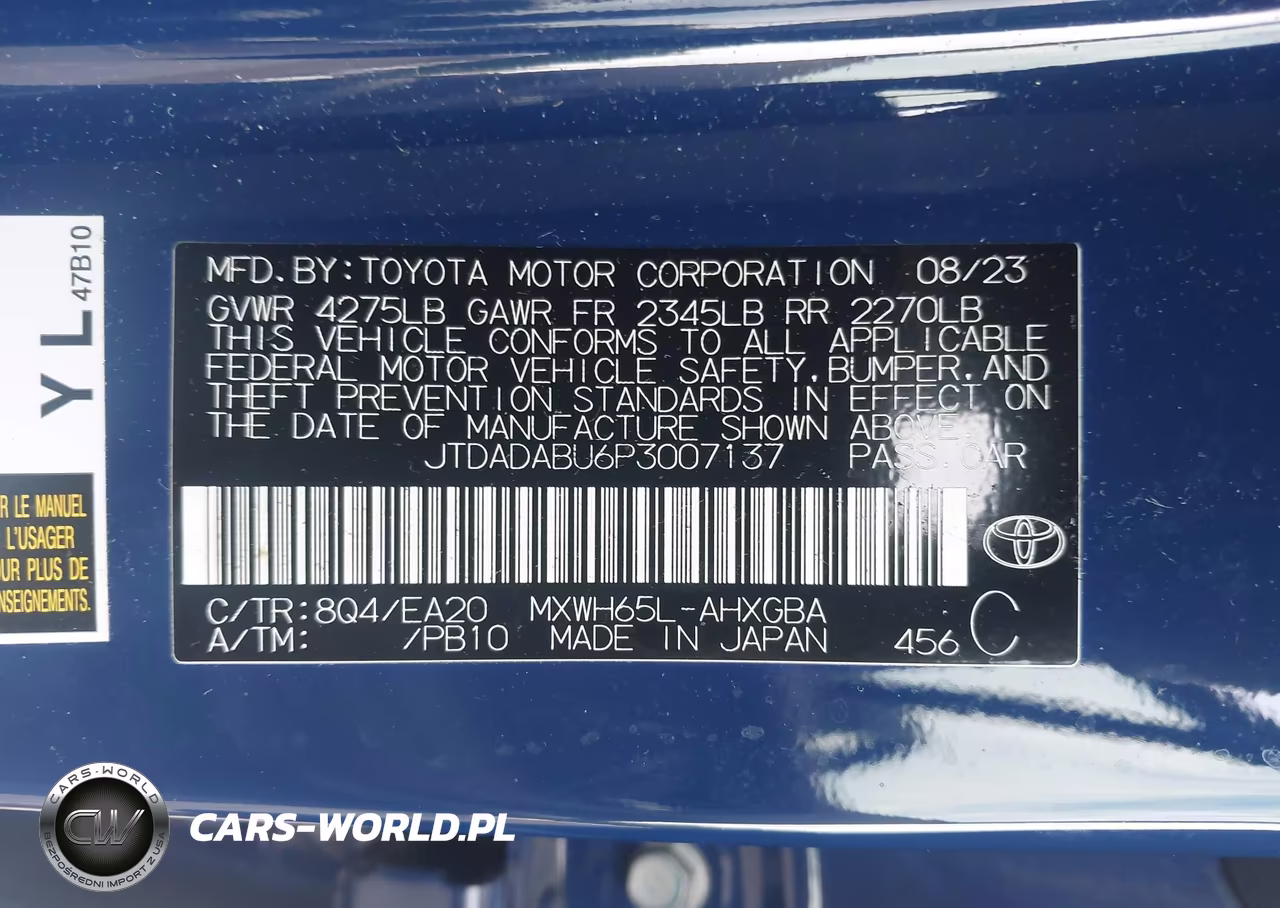 2023 Toyota Prius Xle Awd-E VIN:JTDADABU6P3007137 - 9