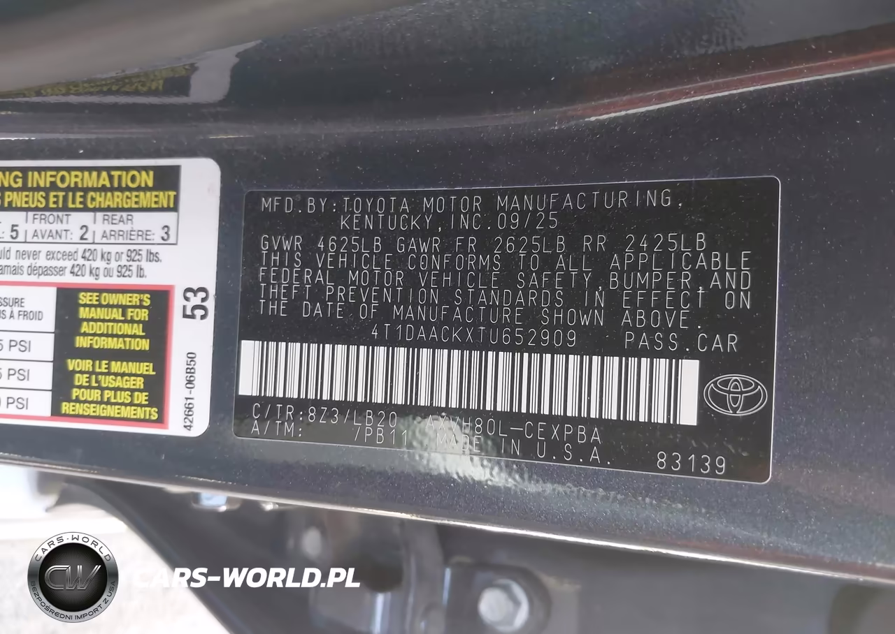 2026 Toyota Camry Xse VIN:4T1DAACKXTU652909 - 9