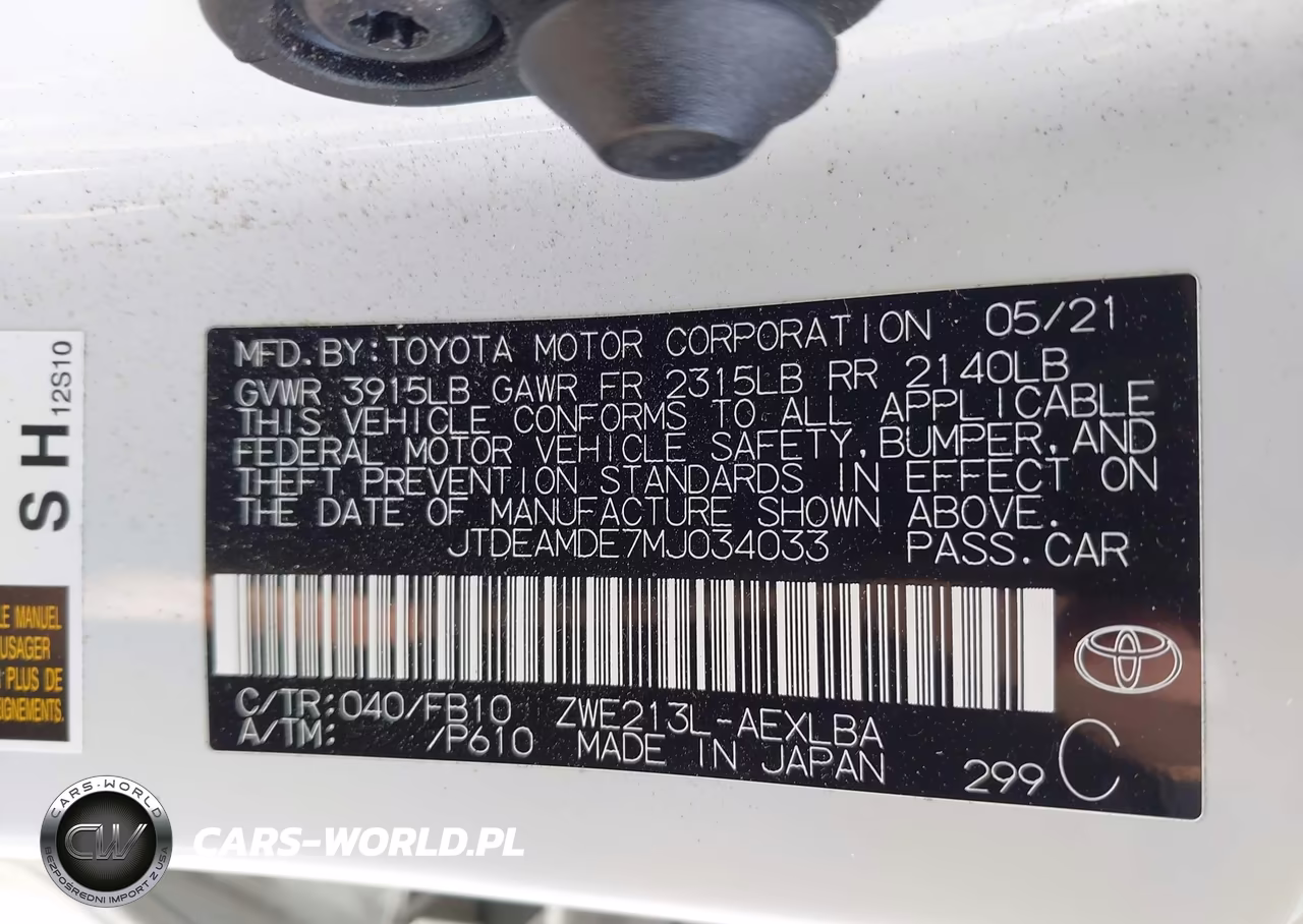 2021 Toyota Corolla Hybrid Le VIN:JTDEAMDE7MJ034033 - 9
