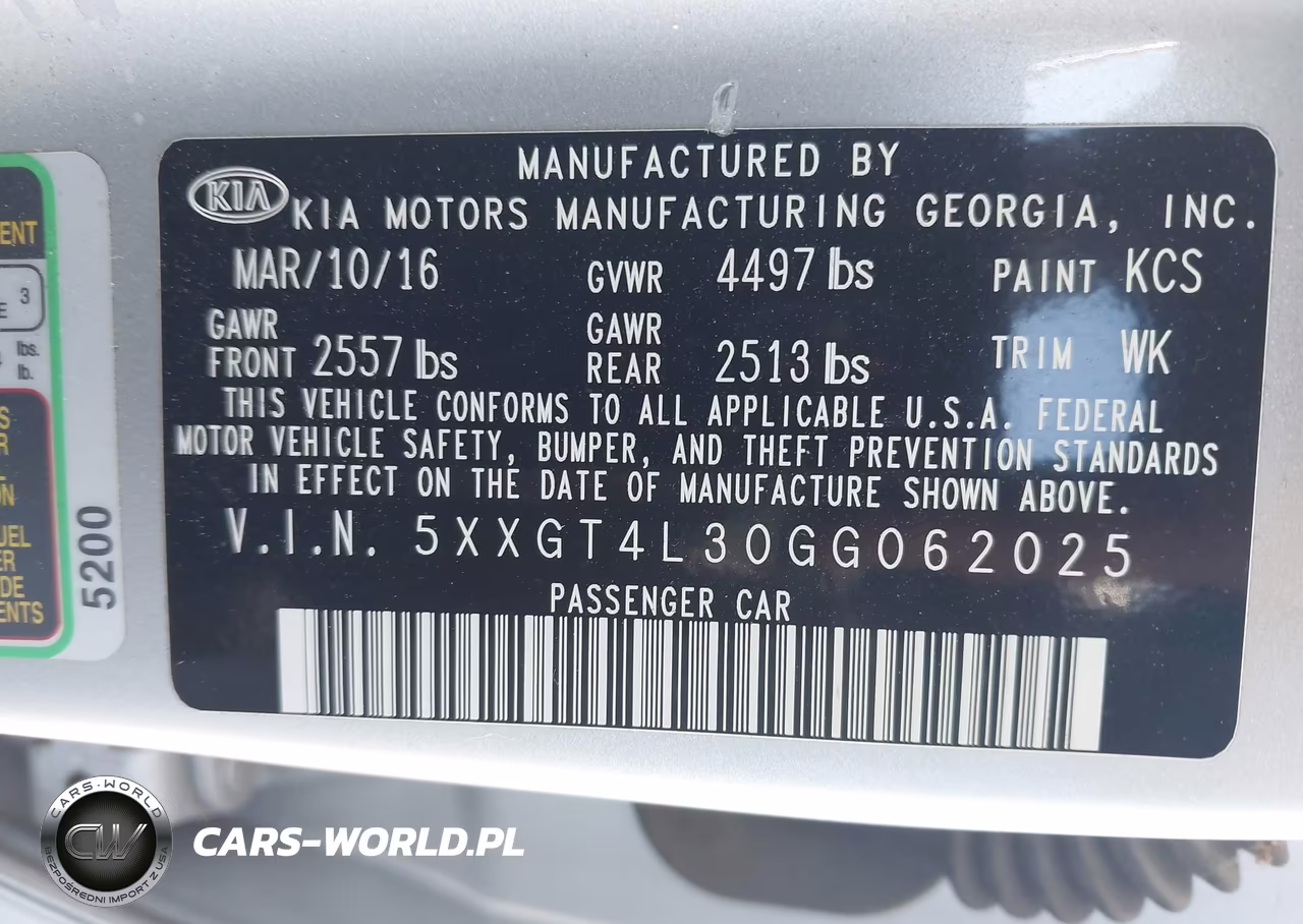 2016 Kia Optima Lx VIN:5XXGT4L30GG062025 - 9