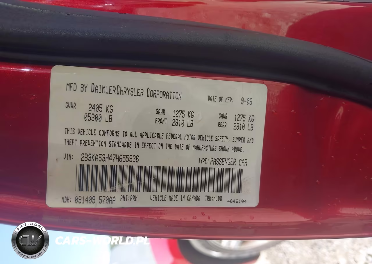 2007 Dodge Charger Rt VIN:2B3KA53H47H655936 - 9